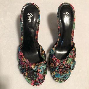 FIONI Satin Floral Heels